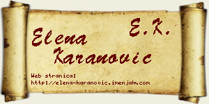 Elena Karanović vizit kartica